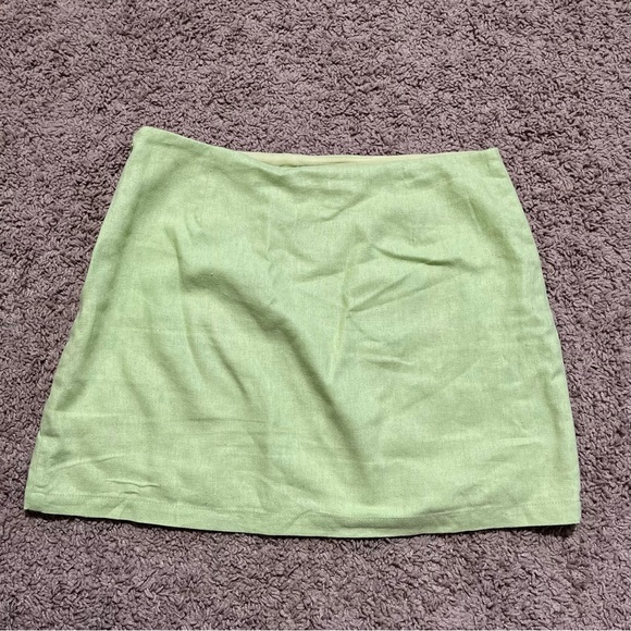 Sage Linen Mini Skirt - Picture 4 of 5